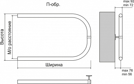 Эконом П-обр AISI 32х2 500х500 Полотенцесушитель  TERMINUS Хабаровск - фото 3