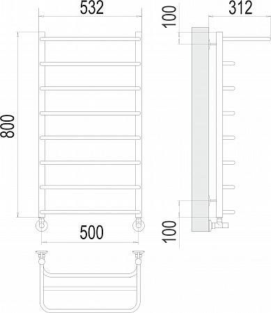 Полка П8 500х800  Полотенцесушитель  TERMINUS Хабаровск - фото 3