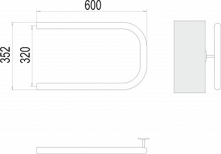П-обр AISI 32х2 320х600 Полотенцесушитель  TERMINUS Хабаровск - фото 3