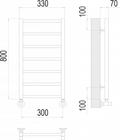 Контур П7 300х800 Полотенцесушитель  TERMINUS Хабаровск - фото 3
