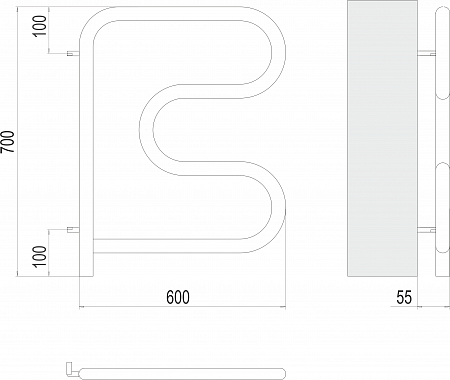 Электро 25 F-обр 600х600 поворотный Полотенцесушитель TERMINUS Хабаровск - фото 3