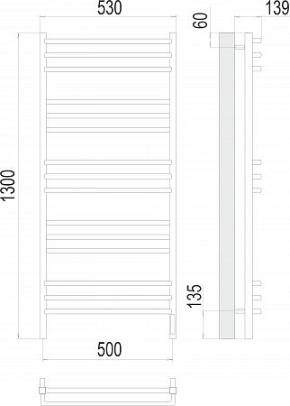 Соренто П15 500х1300 электро (sensor quick touch) Полотенцесушитель  TERMINUS Хабаровск - фото 3