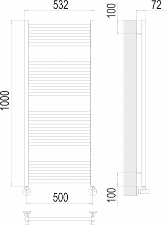 Аврора П20 500х1000 Полотенцесушитель  TERMINUS Хабаровск - фото 3