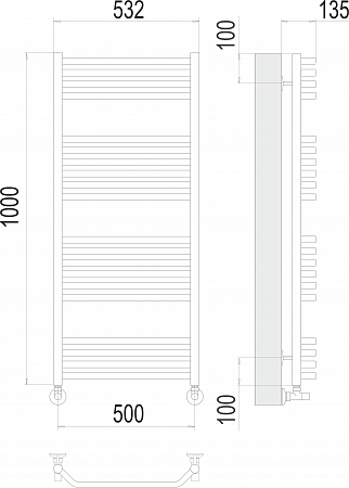 Виктория П20 500х1000 Полотенцесушитель  TERMINUS Хабаровск - фото 3