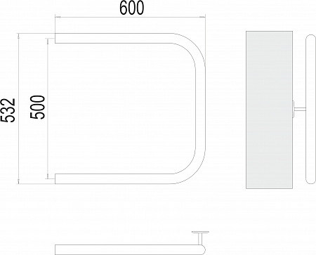 П-обр AISI 32х2 500х600 Полотенцесушитель  TERMINUS Хабаровск - фото 3