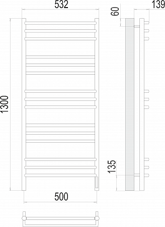 Прато П15 500х1300 электро (sensor quick touch) Полотенцесушитель  TERMINUS Хабаровск - фото 3