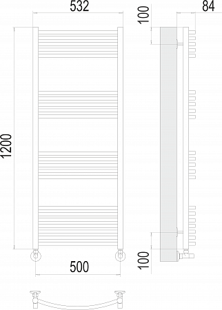 Классик П22 500х1200 Полотенцесушитель  TERMINUS Хабаровск - фото 3