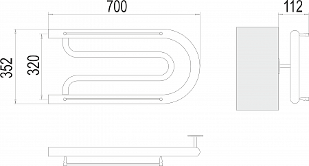 Фокстрот БШ 320х700 Полотенцесушитель  TERMINUS Хабаровск - фото 3