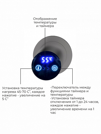 Аккорд П5 500х800 электро Полотенцесушитель TERMINUS Оружейная сталь Хабаровск - фото 4