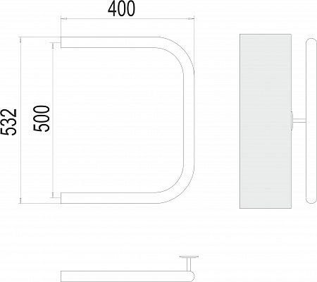 П-обр AISI 32х2 500х400 Полотенцесушитель  TERMINUS Хабаровск - фото 3